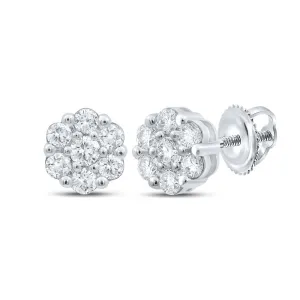 10kt White Gold Floral Brilliance Diamond Earrings