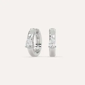 1/2 carat Pear Diamond Hoop Earrings