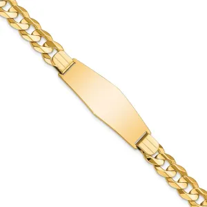 14k Curb Soft Diamond Shape ID Bracelet
