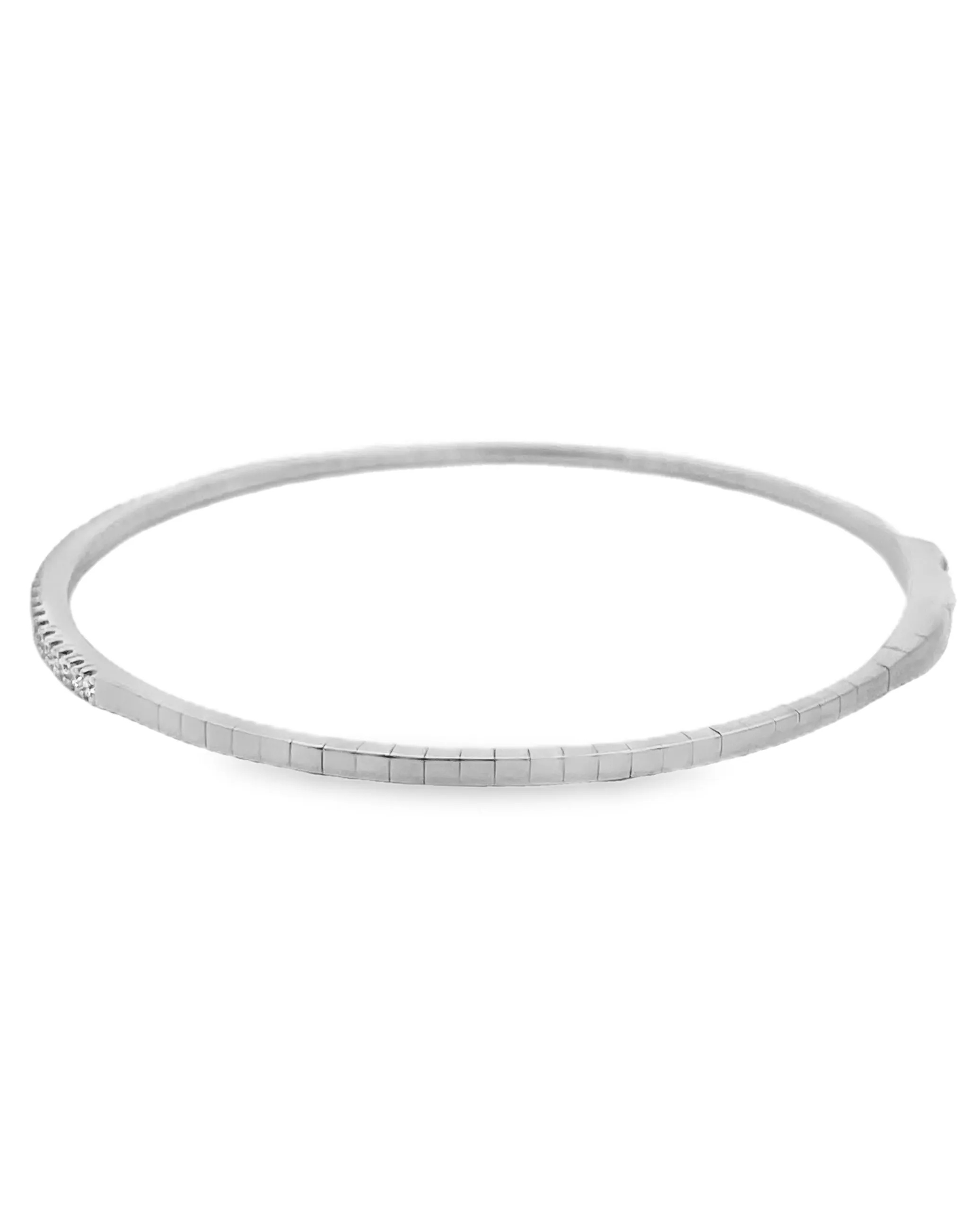 14K White Gold Diamond Soft Bangle Bracelet