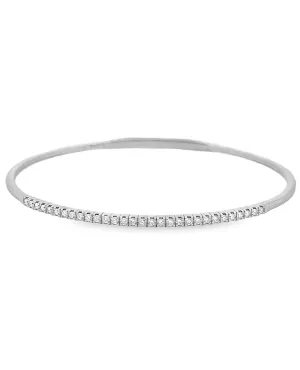 14K White Gold Diamond Soft Bangle Bracelet