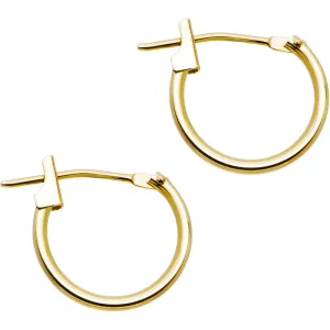 14KT Yellow Gold 1.5mm 1/2 Inch Hoop Earrings
