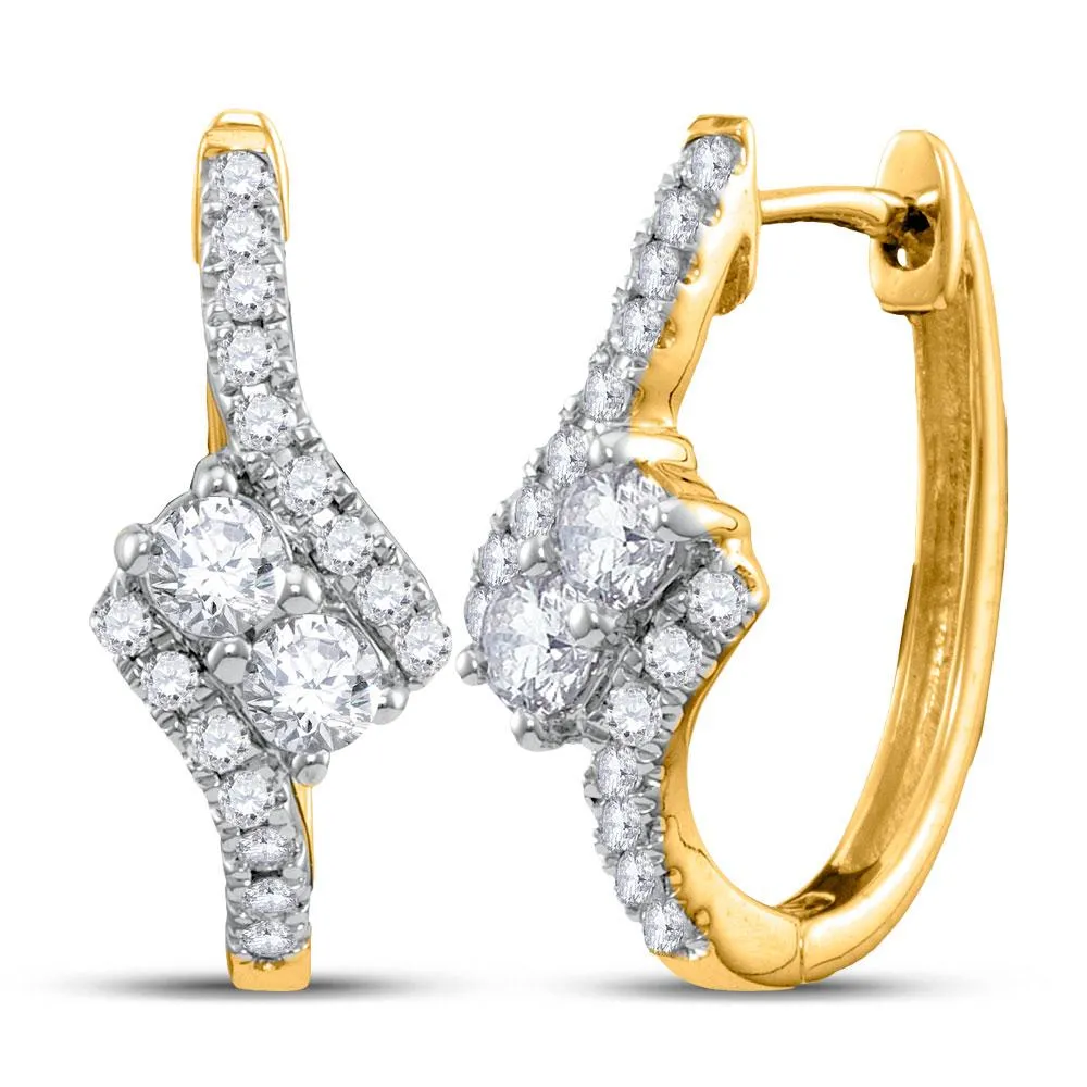14kt Yellow Gold Diamond Bypass Earrings: A Dazzling Duo