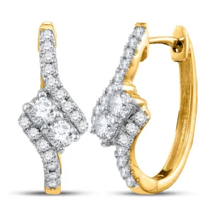 14kt Yellow Gold Diamond Bypass Earrings: A Dazzling Duo