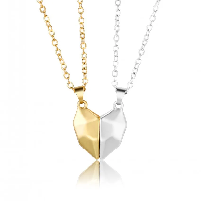 1Pair Magnetic Couple Necklace For Lovers Gothic Punk Heart