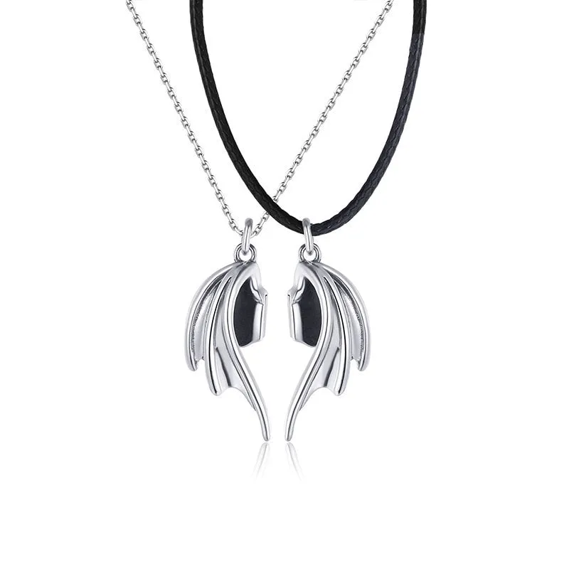 1Pair Magnetic Couple Necklace For Lovers Gothic Punk Heart