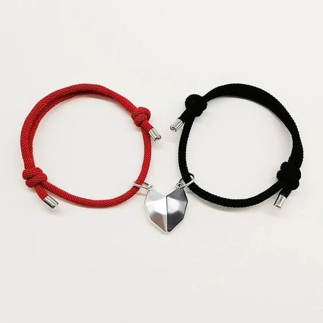1Pair Magnetic Couple Necklace For Lovers Gothic Punk Heart