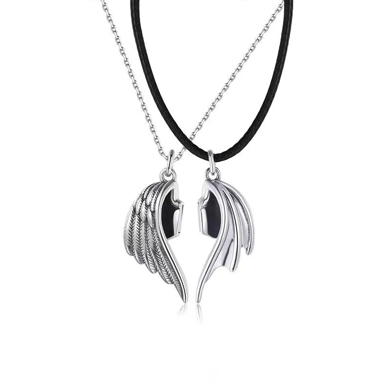 1Pair Magnetic Couple Necklace For Lovers Gothic Punk Heart
