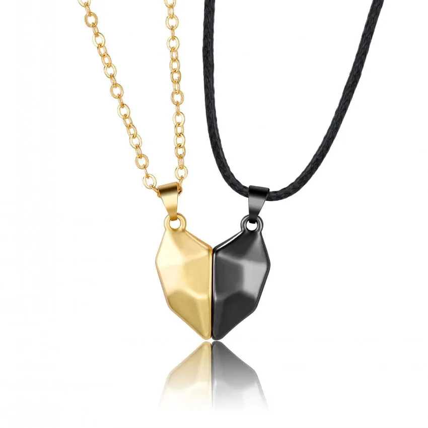 1Pair Magnetic Couple Necklace For Lovers Gothic Punk Heart