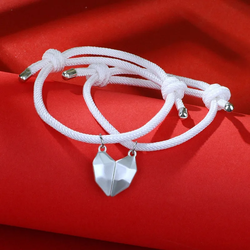 1Pair Magnetic Couple Necklace For Lovers Gothic Punk Heart