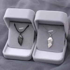 1Pair Magnetic Couple Necklace For Lovers Gothic Punk Heart