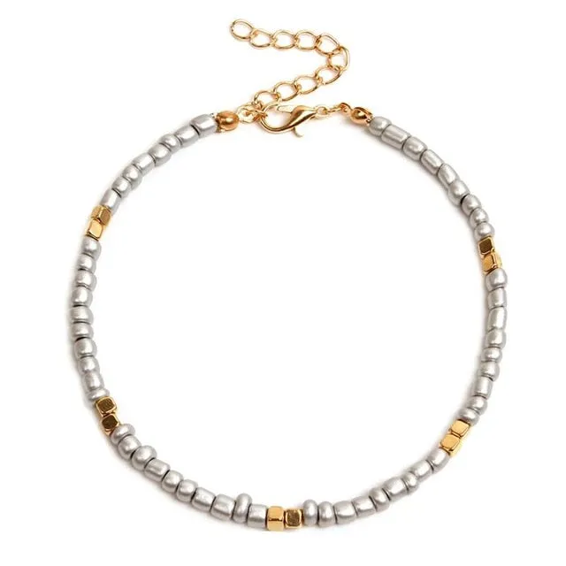 1pc Creative Bohemian Style Women Anklet Adjustable Fashion Handmade Beach Ankle Bracelet Beaded Anklet Jewelry Accessories