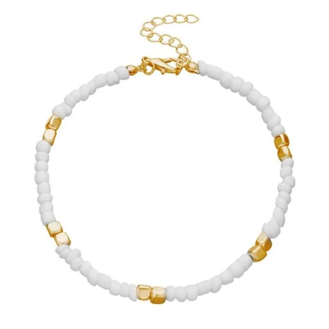 1pc Creative Bohemian Style Women Anklet Adjustable Fashion Handmade Beach Ankle Bracelet Beaded Anklet Jewelry Accessories