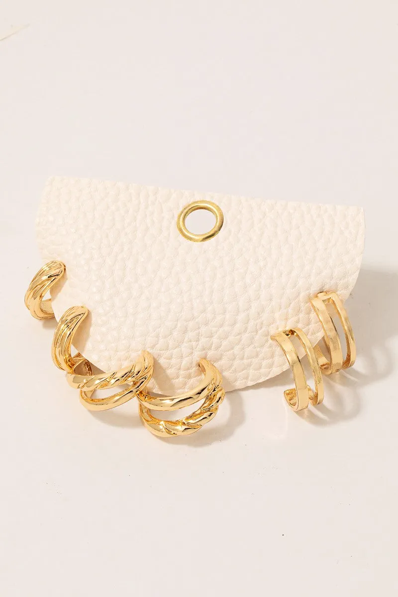 3Pc Assorted Layered Hoop Earrings Set
