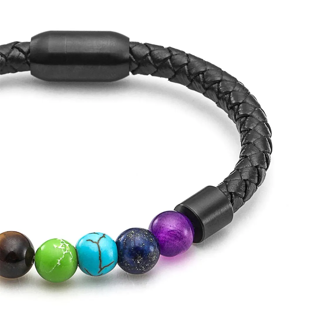 7 Chakra Beads Magnetic Buckle Bracelet | Jovivi