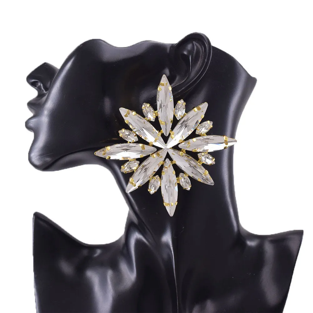 8.5cm Dazzling Women Snowflake Jewelry Delicate Snow Earring