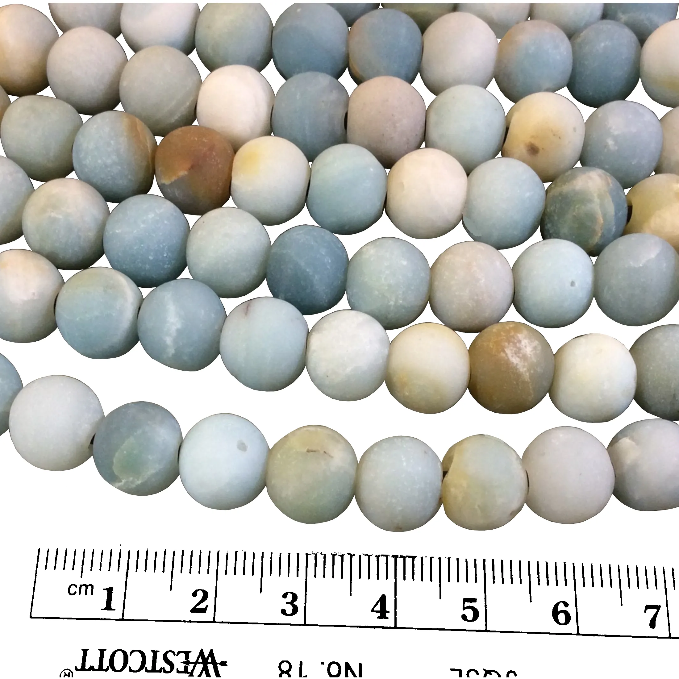 Amazonite Beads - 10mm Natural Matte Finish Round/Ball Shaped Beads with 2-2.5mm Holes | 7.5" Strand (App 18 Beads) - LARGE HOLE BEADS