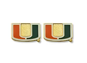 Aminco NCAA Women's Miami Hurricanes Post Stud Earrings