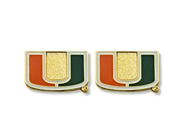 Aminco NCAA Women's Miami Hurricanes Post Stud Earrings