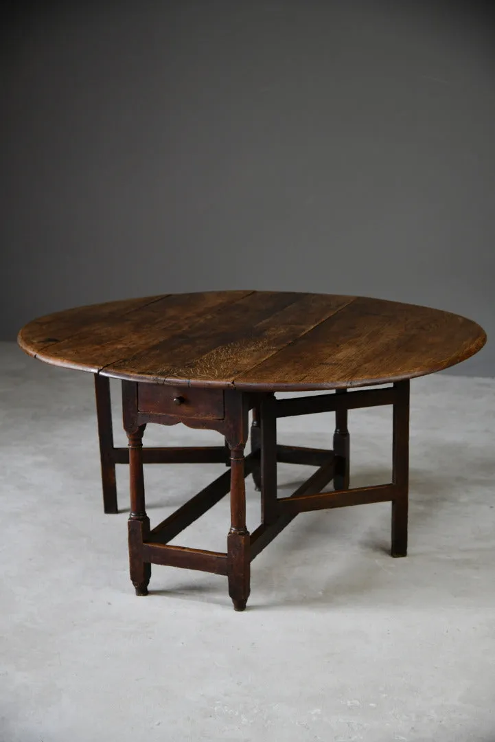 Antique 18th Century Oak Drop Leaf Table