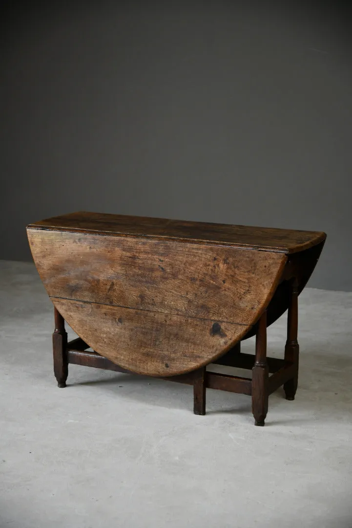 Antique 18th Century Oak Drop Leaf Table