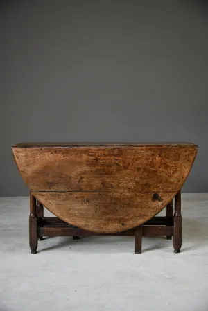 Antique 18th Century Oak Drop Leaf Table