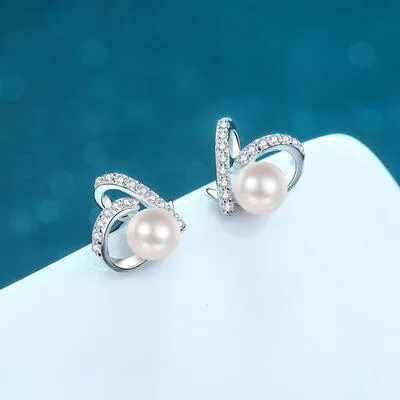 Awe-Inspiring Natural Pearl Moissanite Earrings
