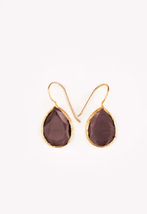 Aydin 18K Gold Plated Earrings Plum