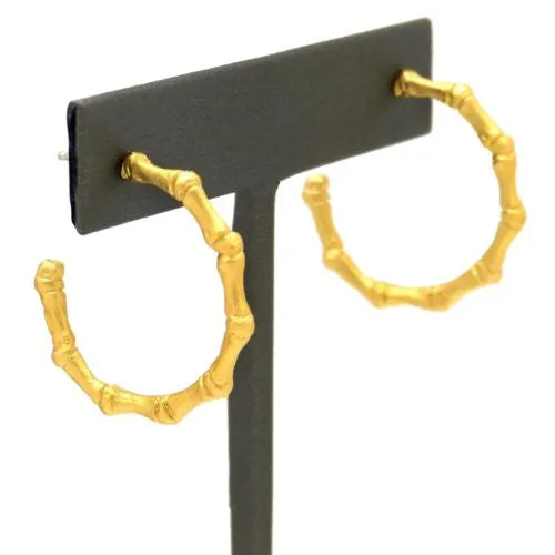 Bamboo Bangle Set Bracelet Gold Patinaed Bronze by Michael Michaud