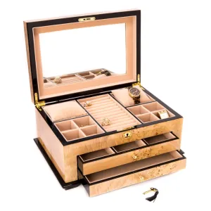 Bey Berk Burlwood Multi Level Jewelry Box (In-Store Only)