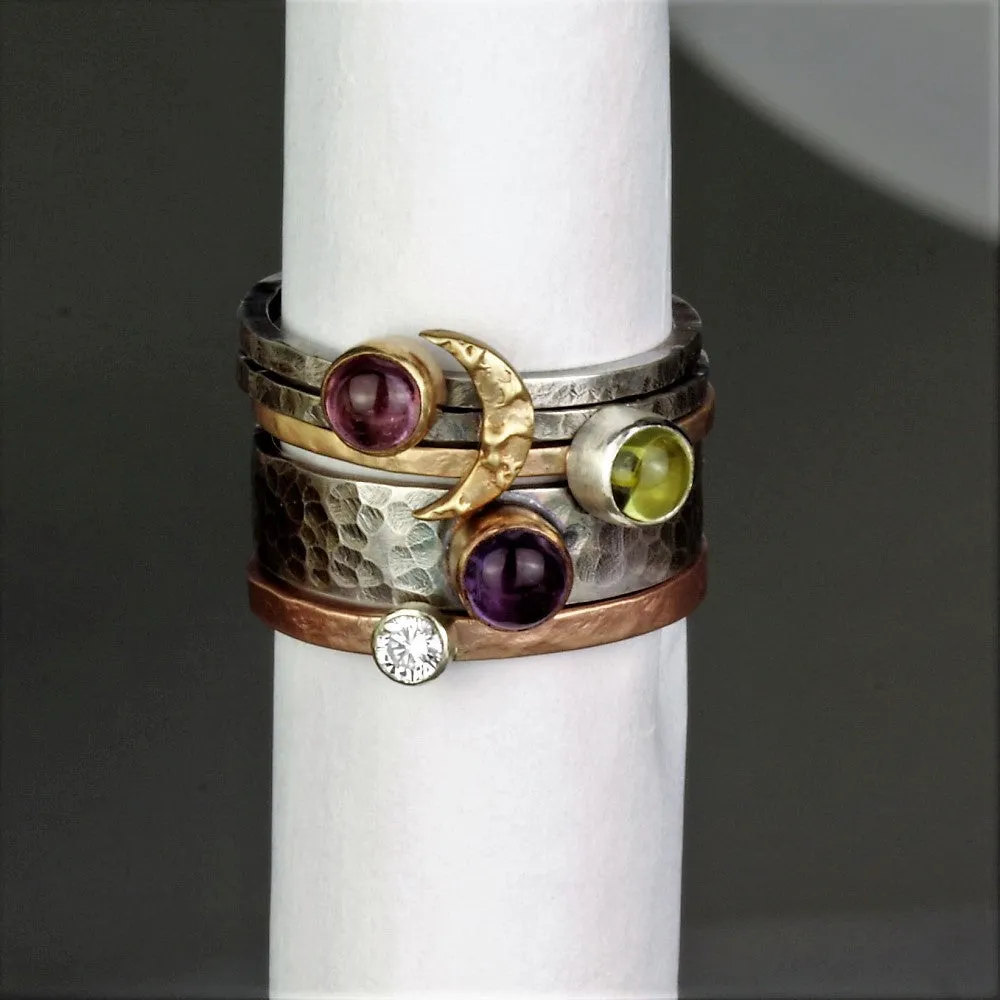 Blossom statement stacking ring set