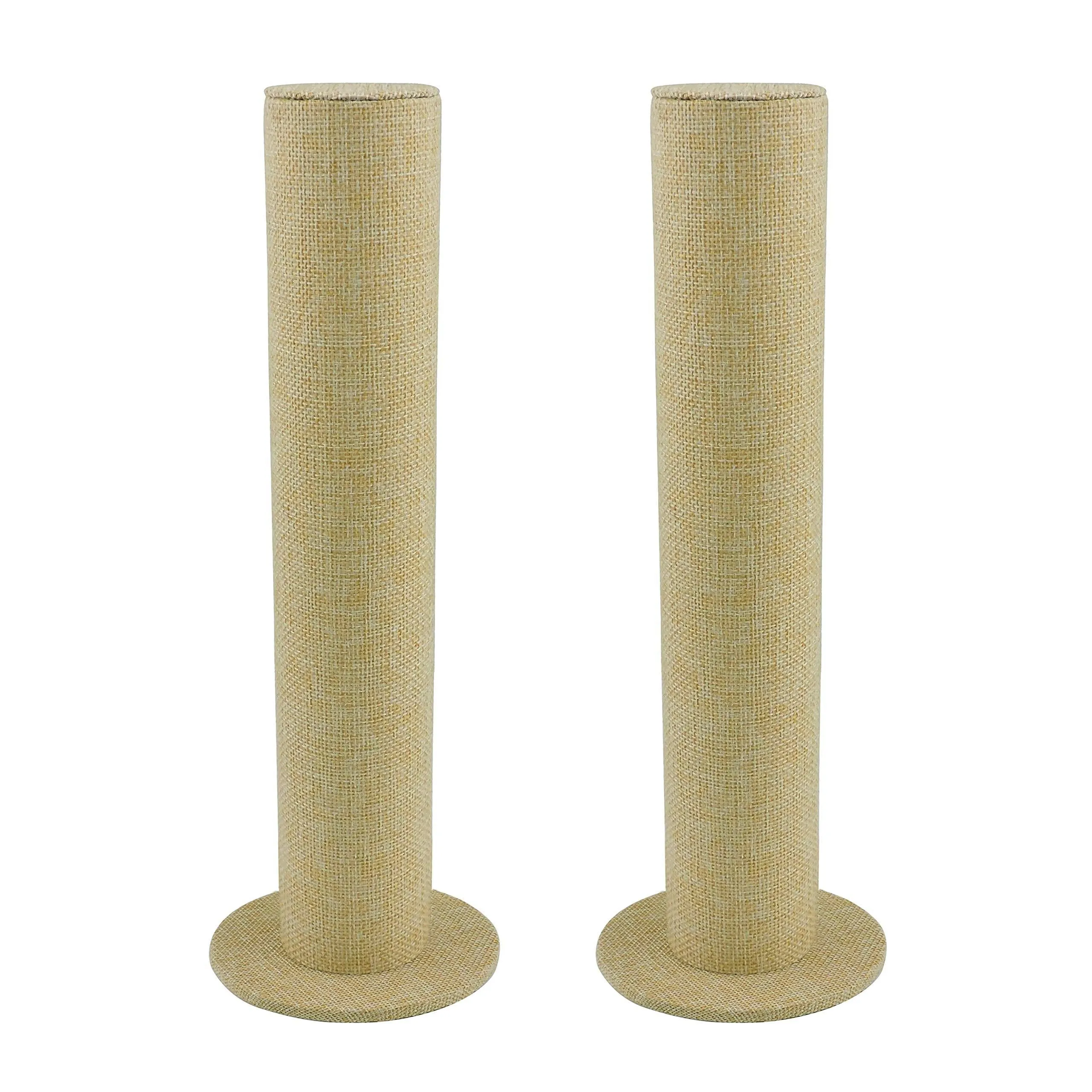 BOCAR Velvet Vertical Tower Jewelry Bracelet Display Stand Bangle T-Bar Display Holder (2 Linen)