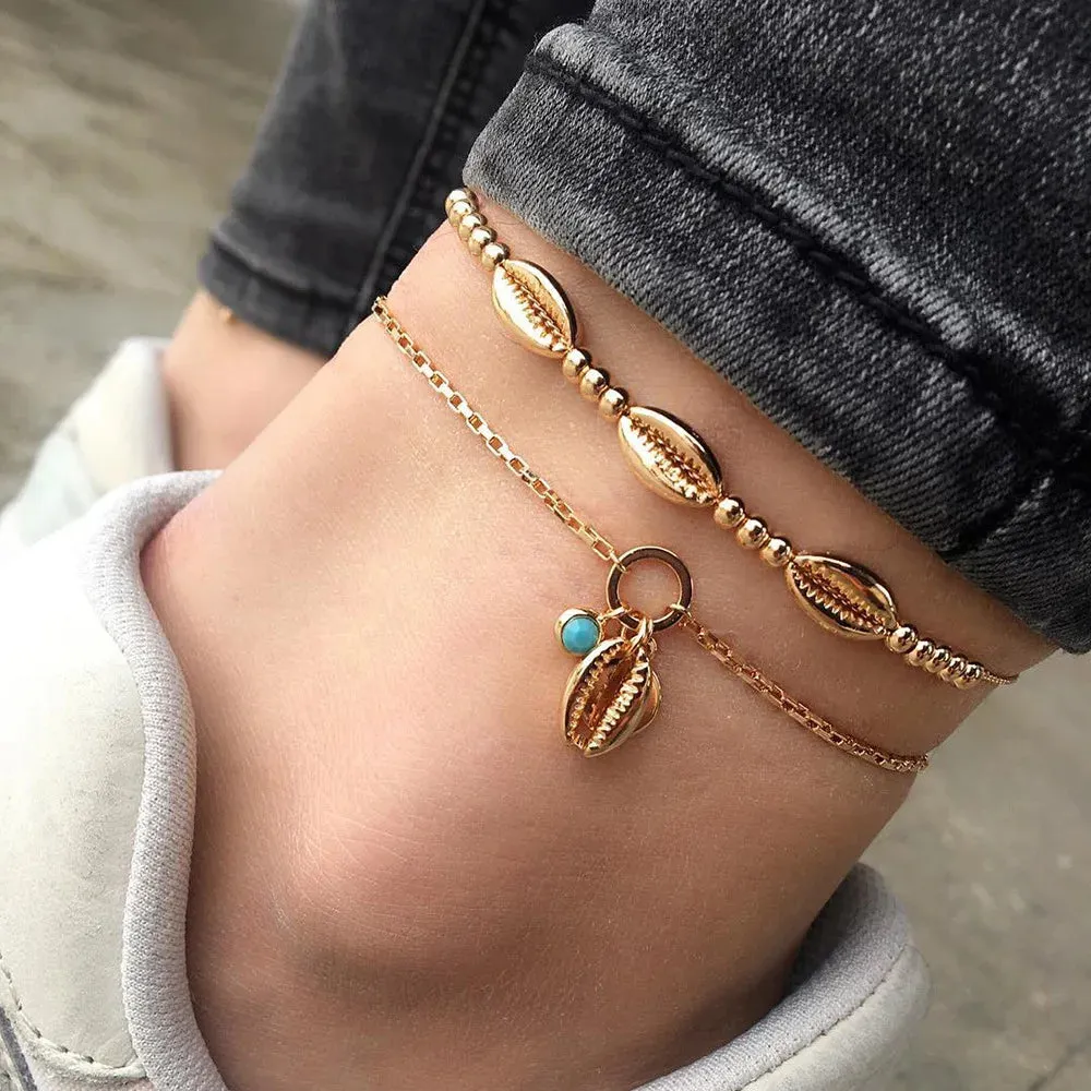 Bohemian Crystal Heart Anklet
