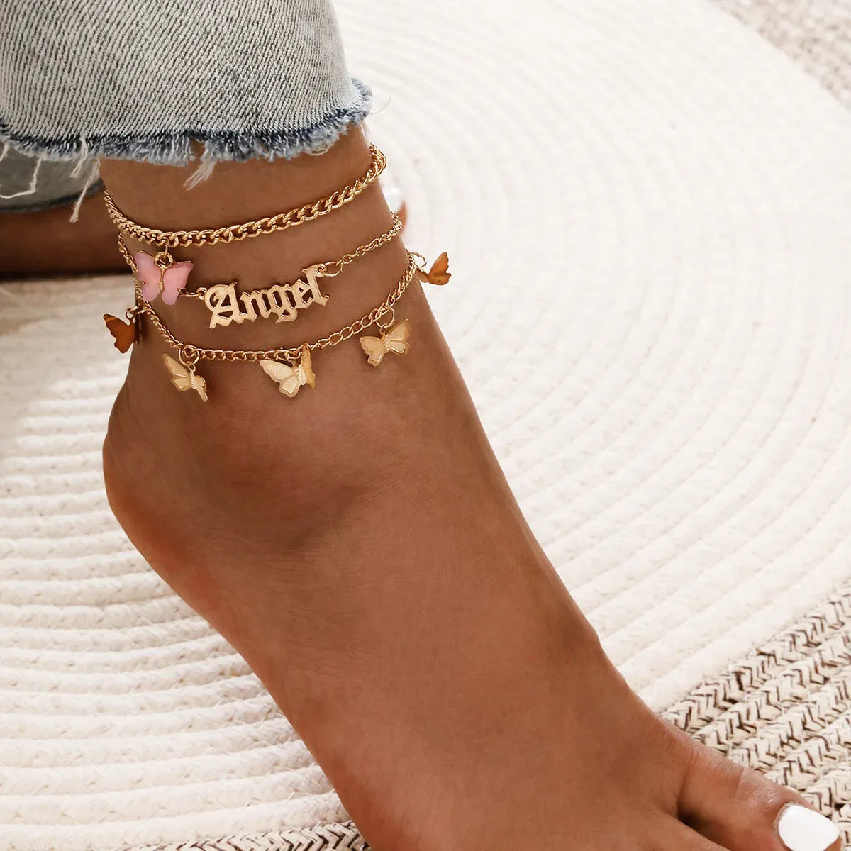 Bohemian Crystal Heart Anklet