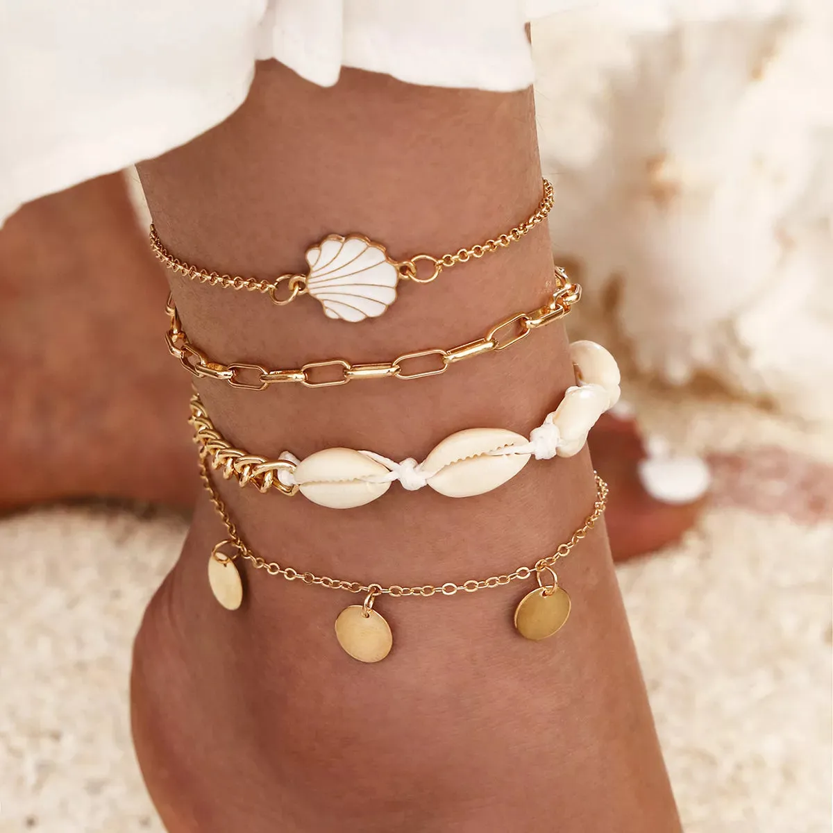 Bohemian Crystal Heart Anklet