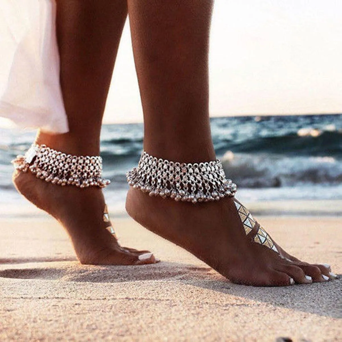 Bohemian Style Beach Anklet (1 Pair)