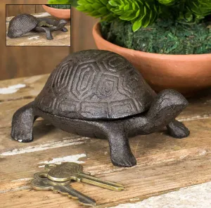 Cast Iron Garden Turtle Trinket, Key Box