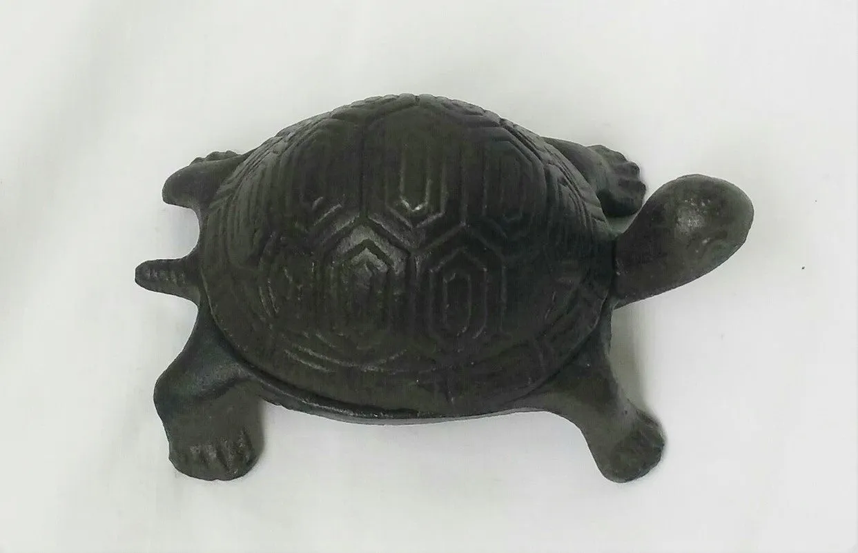 Cast Iron Garden Turtle Trinket, Key Box