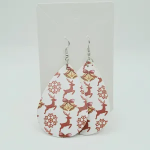 Christmas Faux Leather Earrings