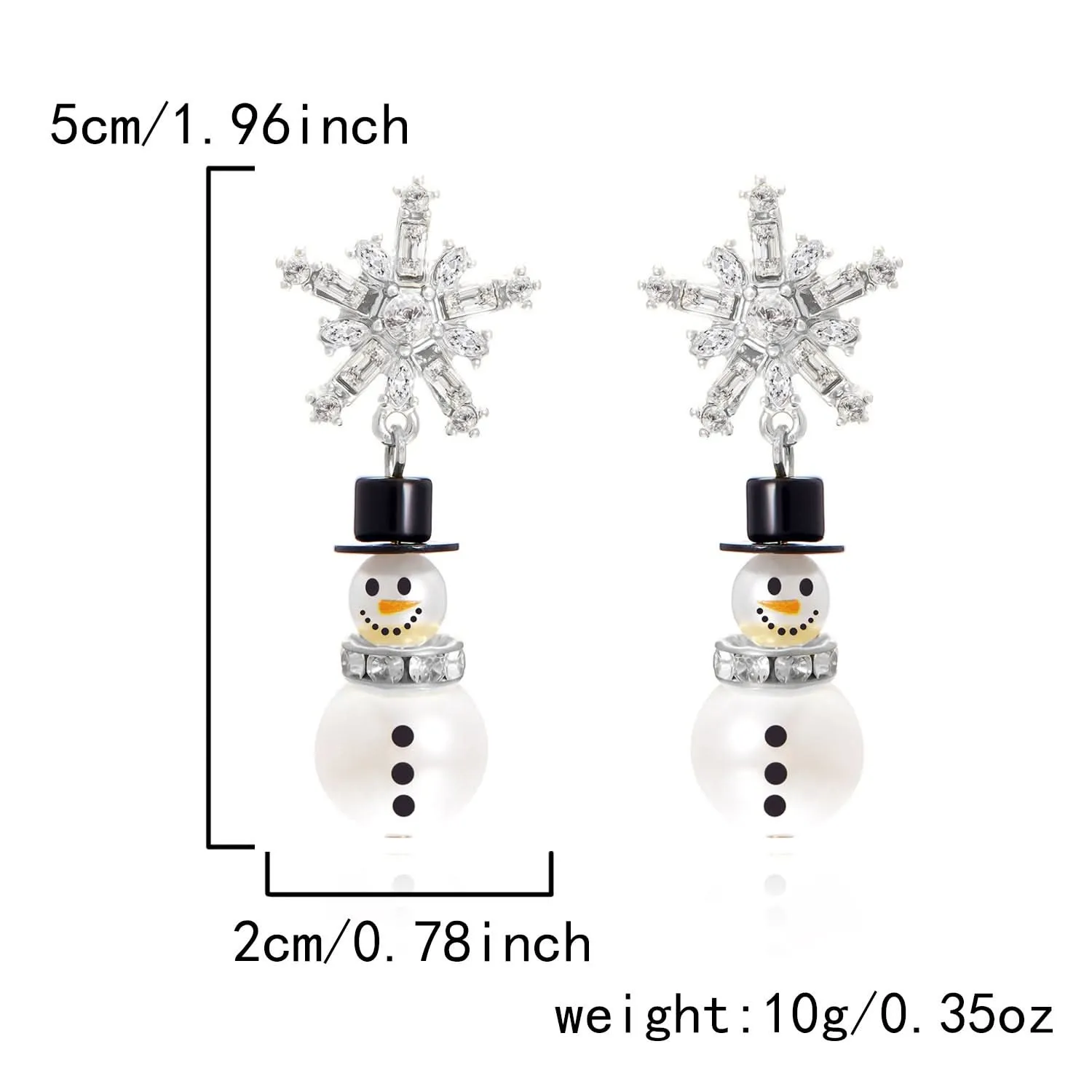 Christmas Snowflake Pearl Earrings for Women