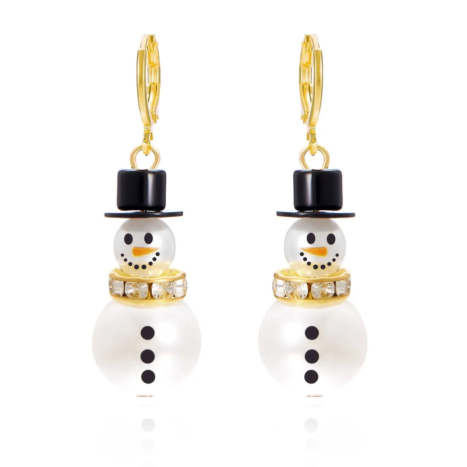 Christmas Snowflake Pearl Earrings for Women