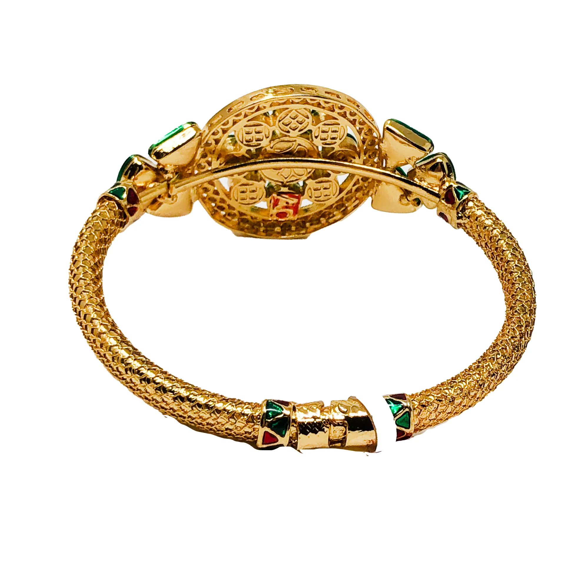 Circular Floral Ruby and Kundan Bracelet (D190)