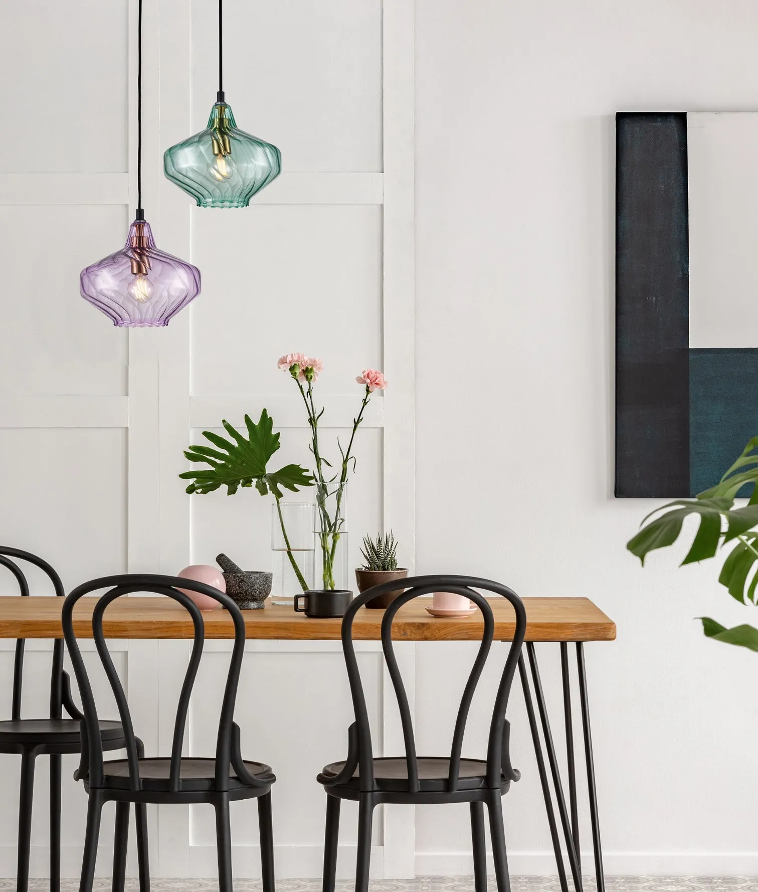 CLA CAMPANA Interior Wine Glass Shape Ribbed Pendant Lights