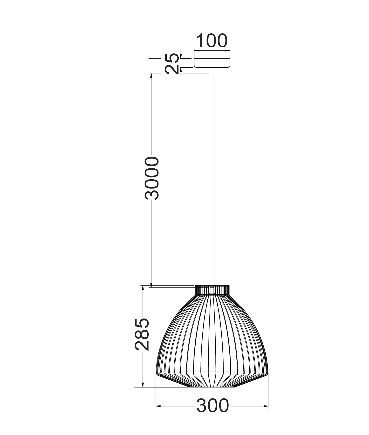 CLA Manu Interior Cone (Concave) Wire Cage Pendant Lights