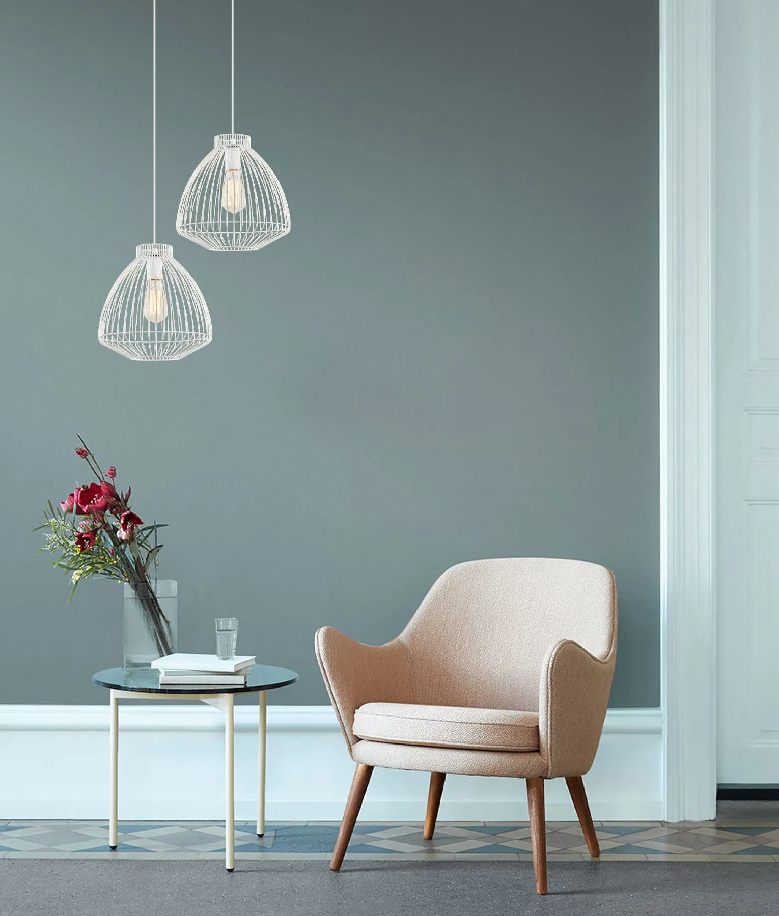 CLA Manu Interior Cone (Concave) Wire Cage Pendant Lights