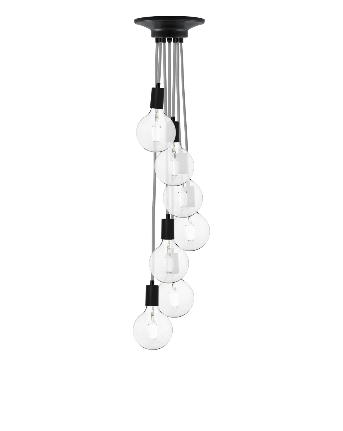 Cluster Chandelier - Staggered: Grey and Black