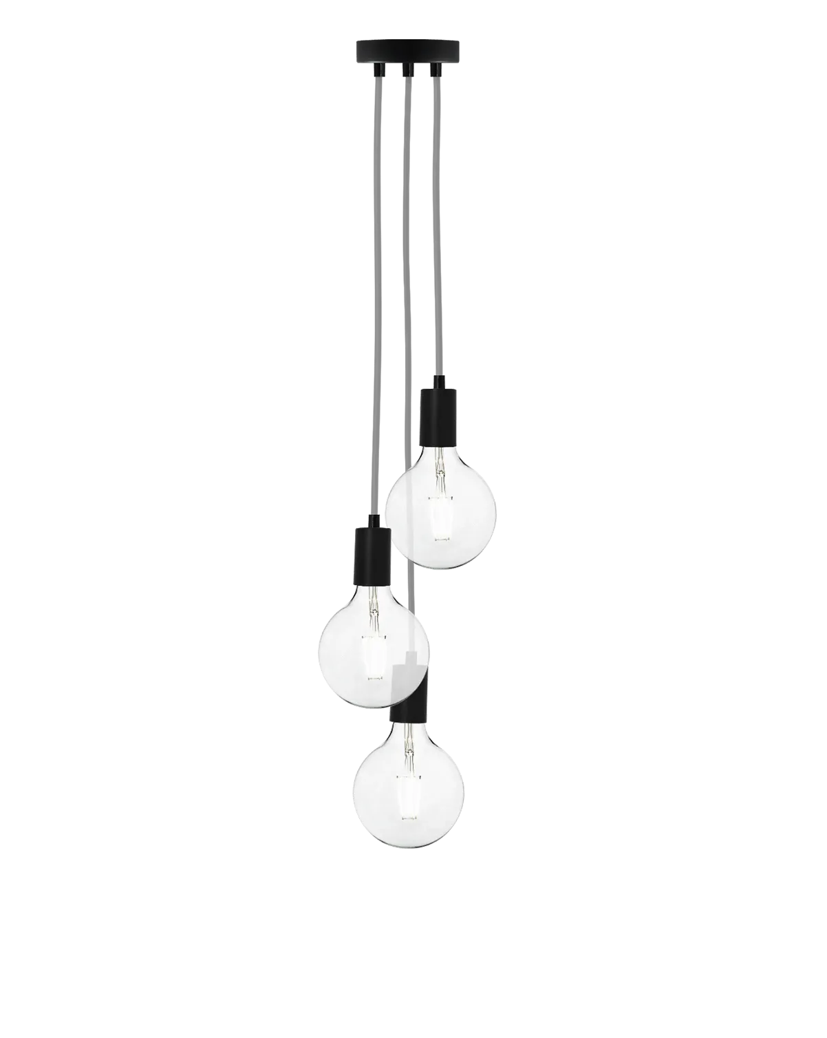 Cluster Chandelier - Staggered: Grey and Black