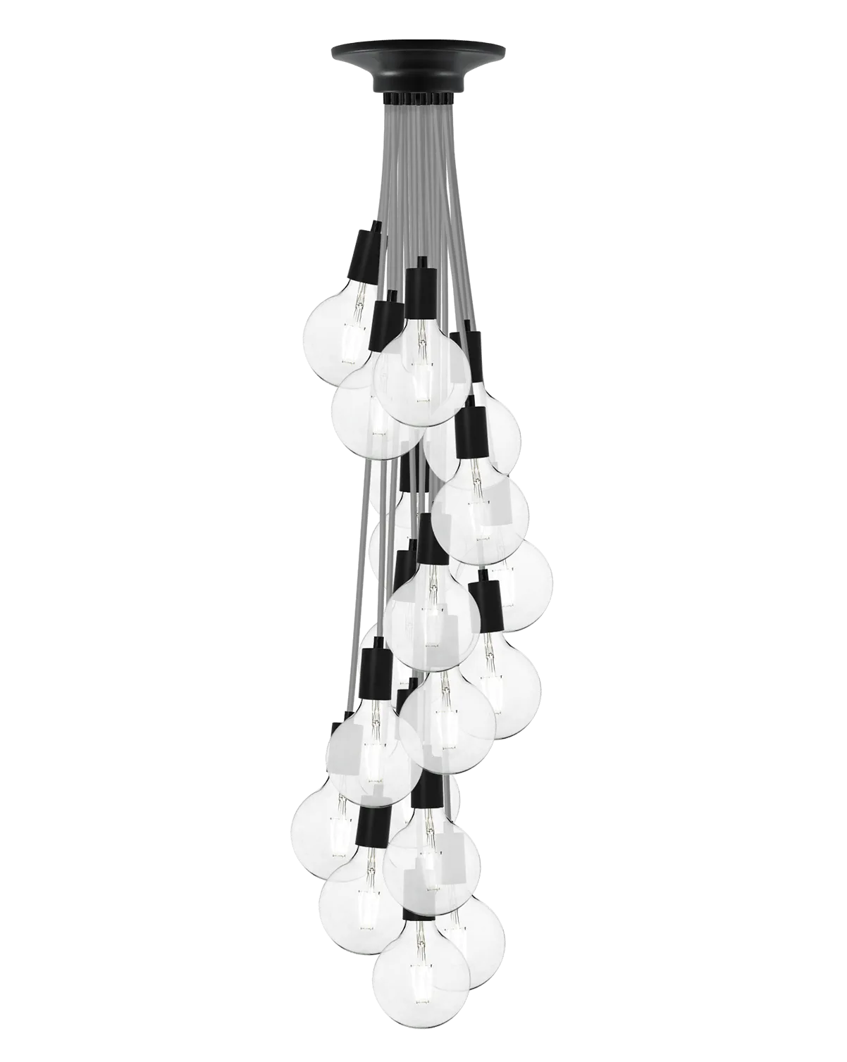 Cluster Chandelier - Staggered: Grey and Black