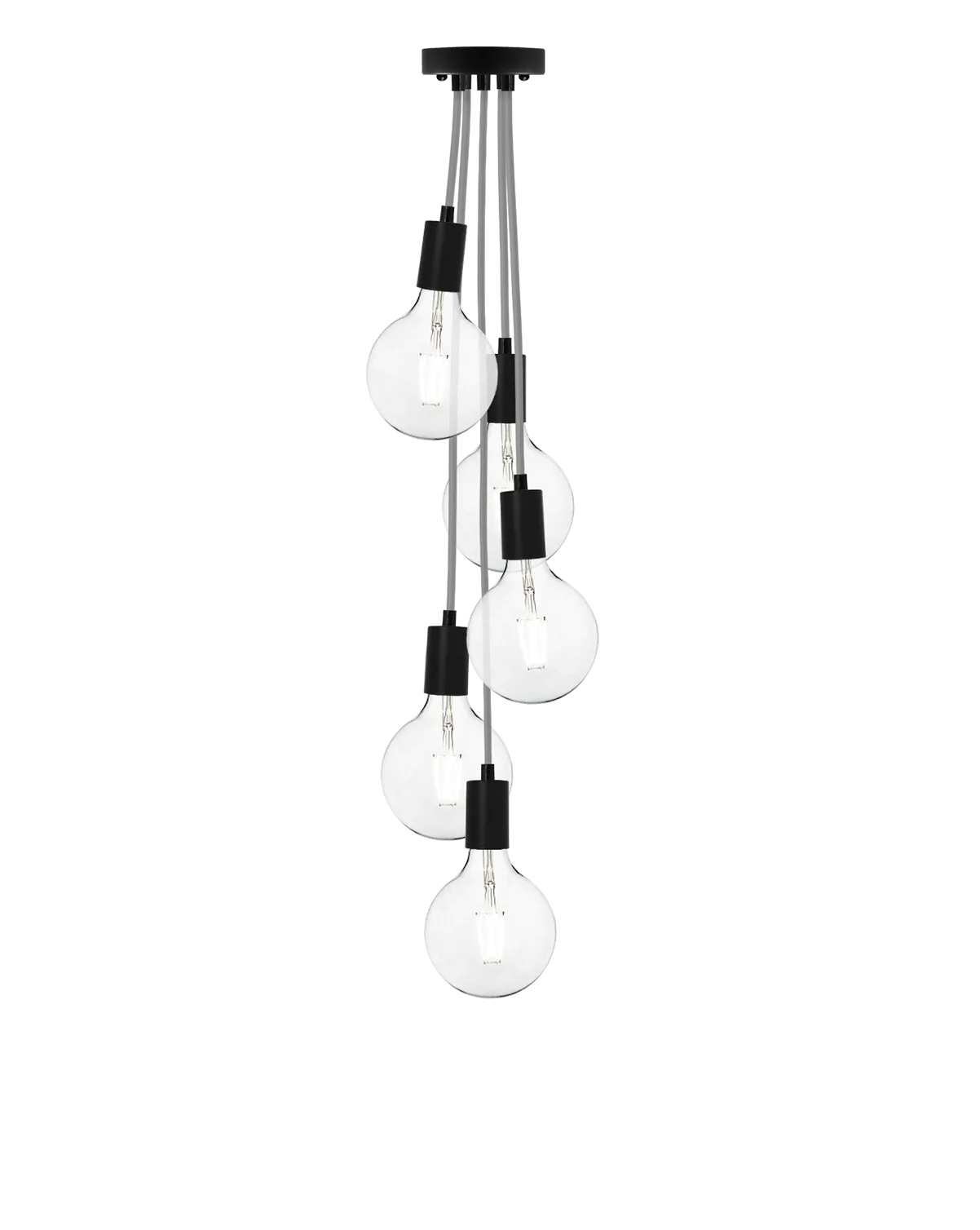 Cluster Chandelier - Staggered: Grey and Black