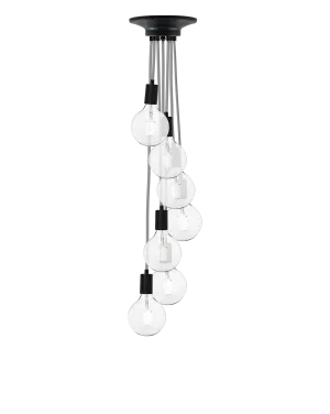 Cluster Chandelier - Staggered: Grey and Black